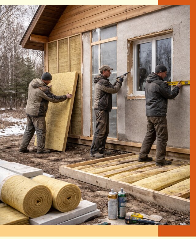 Утепление дачного дома в Сегеже от 4942 руб/м2 — недорого | ТепломастерСгж