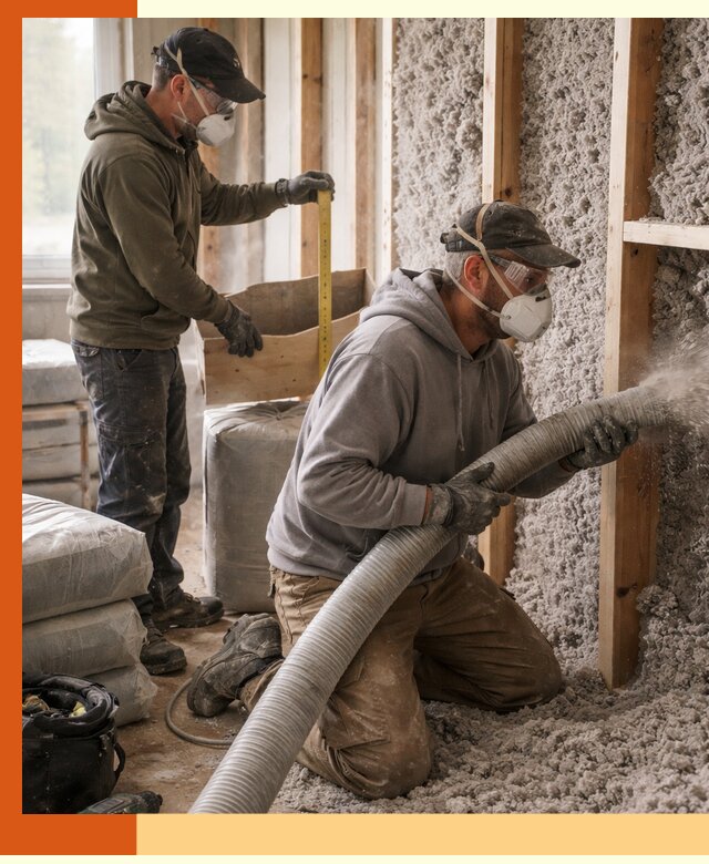 Утепление таунхауса эковатой в Сегеже для максимально теплых стен