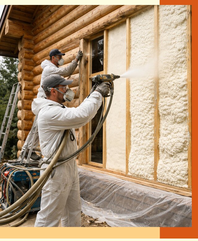 Утепление деревянного дома ППУ в Сегеже от 4370 руб/м2 | ТепломастерСгж — под ключ