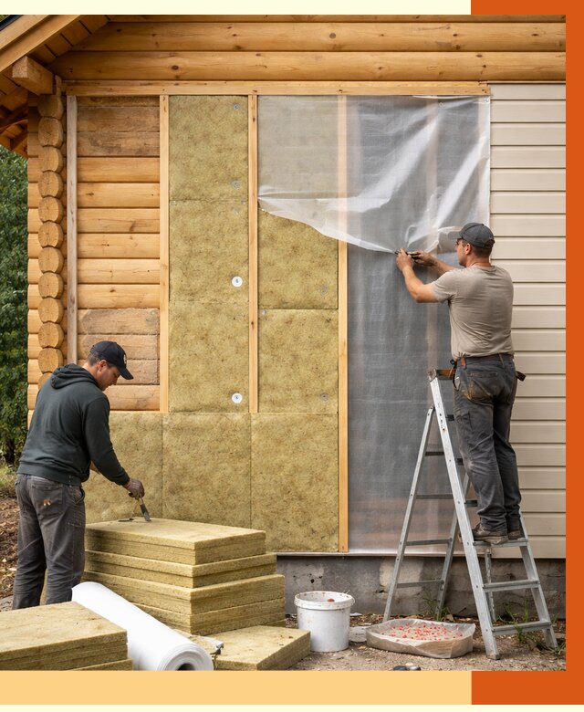 Утепление дома из бруса в Сегеже от 3902 руб./м2 — работы под ключ | ТепломастерСгж