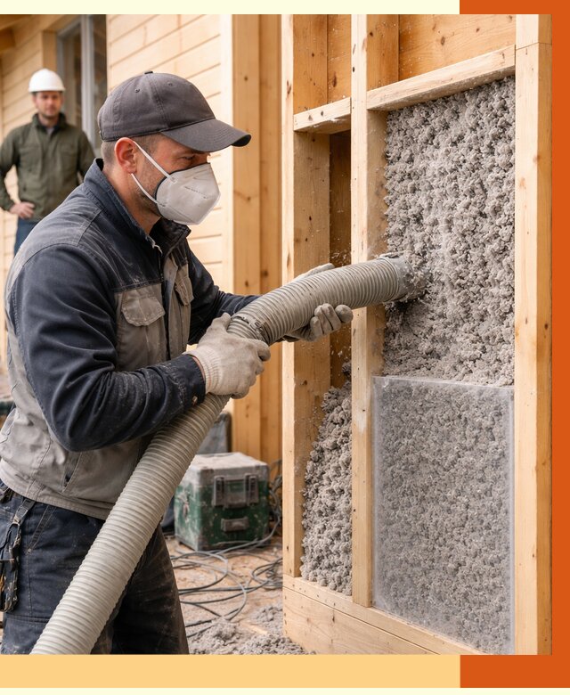 Утепление дома из бруса эковатой в Сегеже от 1925 руб/м2 | ТепломастерСгж