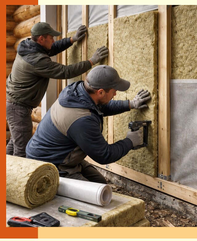 Утепление бревенчатого дома под ключ в Сегеже