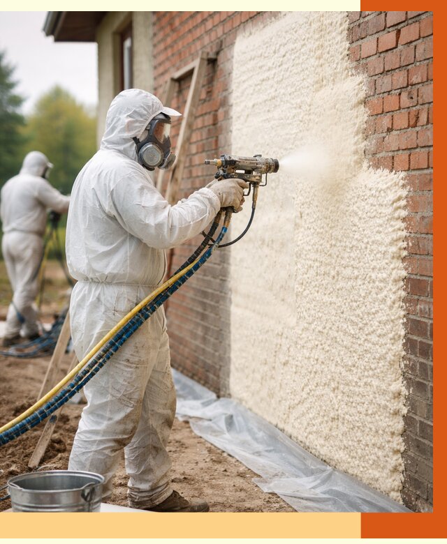 Утепление кирпичного дома ППУ в Сегеже под ключ от 6763 руб. | ТепломастерСгж