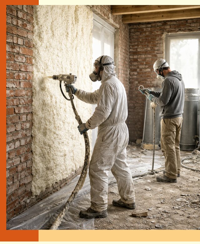 Утепление кирпичного дома пенополиуретаном в Сегеже