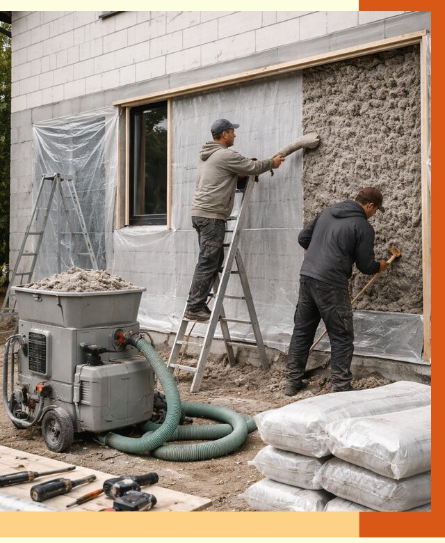 Утепление дома из газобетона эковатой в Сегеже от 4682 руб./м2 | ТепломастерСгж