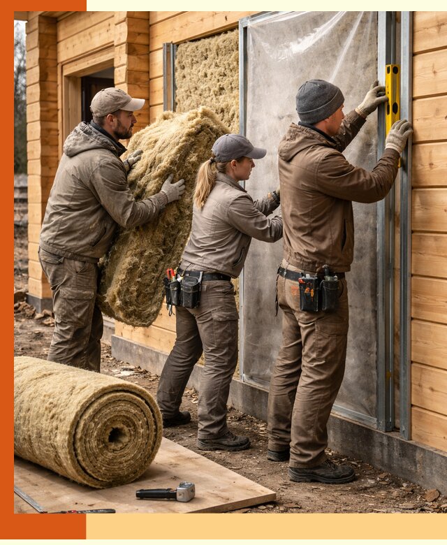 Утепление дома из двойного бруса в Сегеже качественно и надёжно