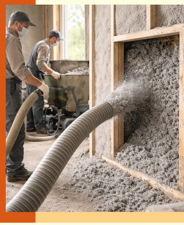 Утепление коттеджа эковатой в Сегеже с гарантией качества