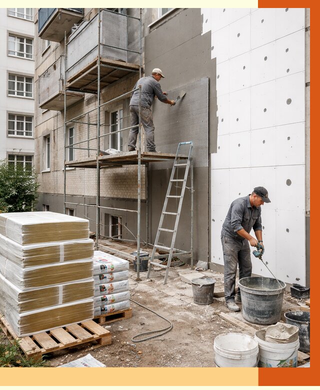 Утепление квартиры снаружи в Сегеже от 6399 руб/м2 под ключ | ТепломастерСгж