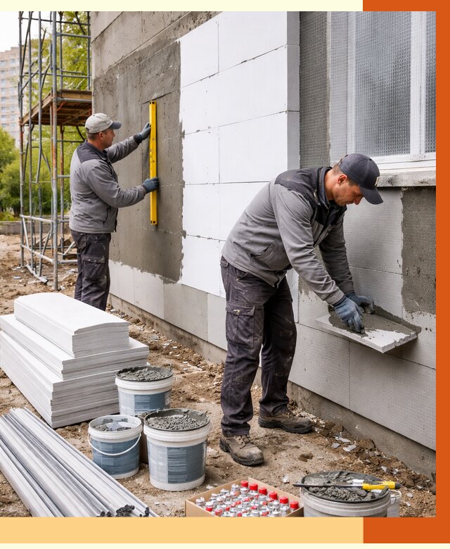 Утепление фасада и стен снаружи в Сегеже от 4370 руб. | ТепломастерСгж