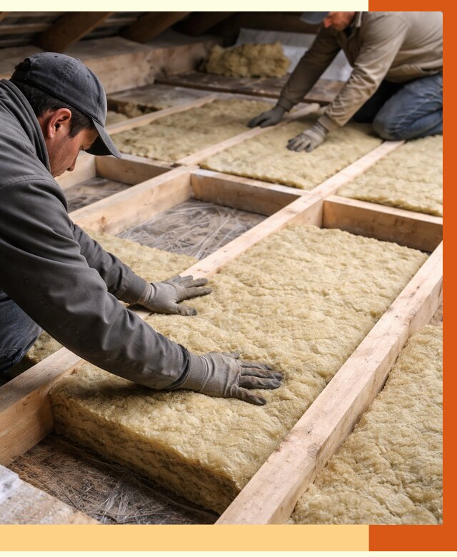 Утепление чердака минватой в Сегеже от 3642 руб/м2 под ключ | ТепломастерСгж