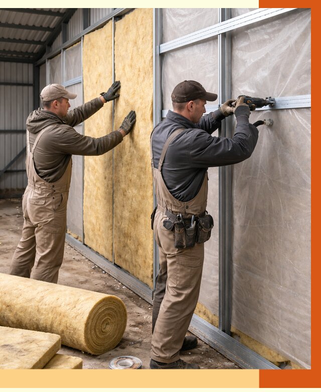 Утепление металлического ангара в Сегеже от 4942 руб/м2 — услуги под ключ | ТепломастерСгж