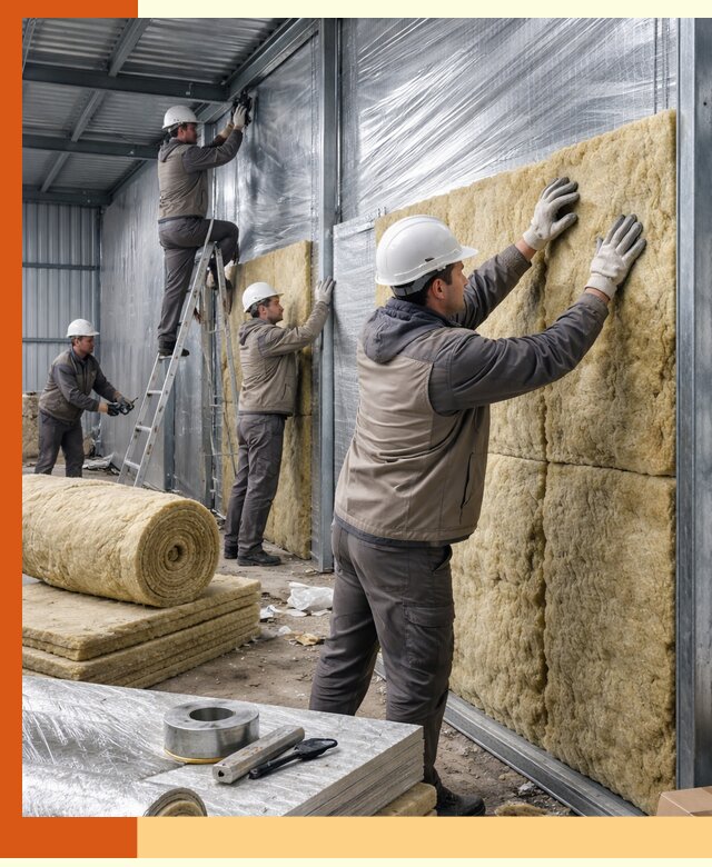 Утепление металлического склада в Сегеже: теплоизоляция и герметизация