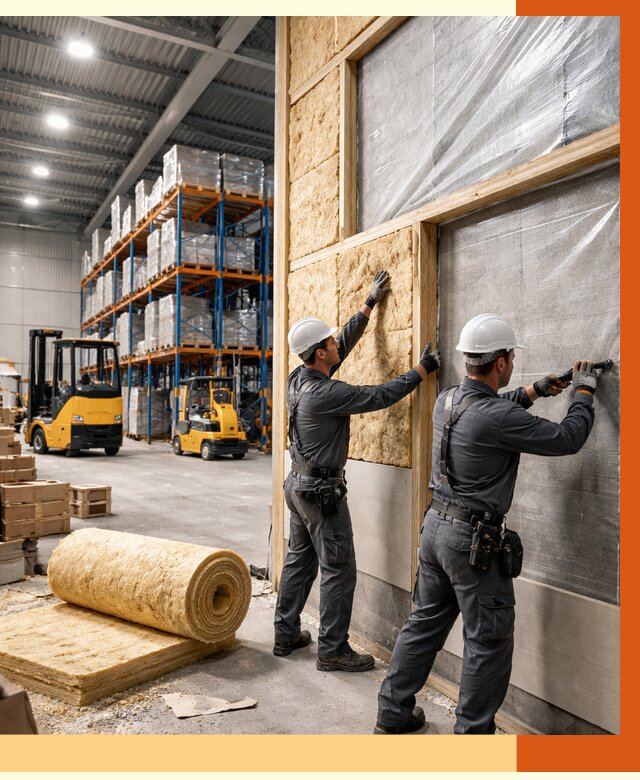 Утепление склада с техникой в Сегеже от 4370 руб./м2 — комплексно под ключ | ТепломастерСгж