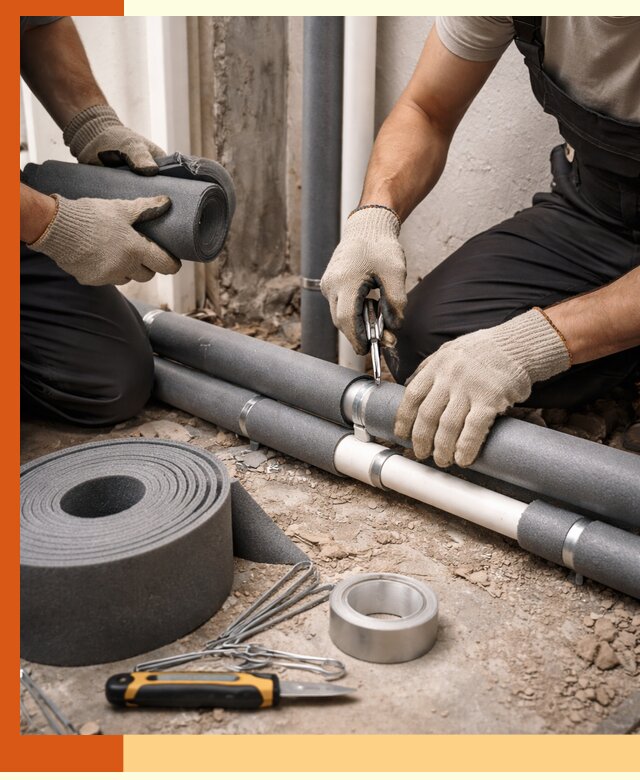 Утепление труб водоснабжения в Сегеже — монтаж и защита сети