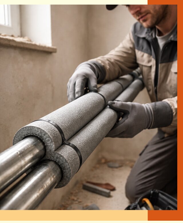 Утепление труб отопления в Сегеже от 2965 руб. за м² — услуги под ключ | ТепломастерСгж