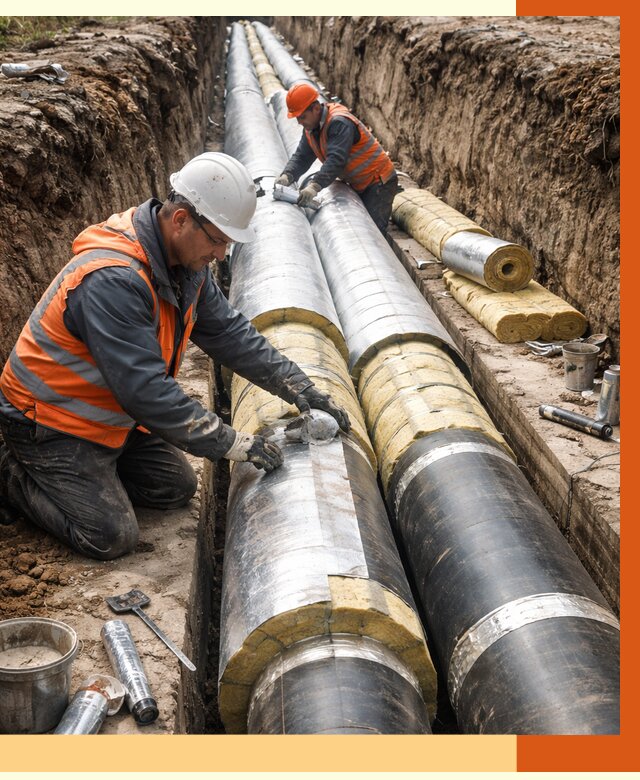 Утепление теплотрассы в Сегеже от 4682 руб./м2 — ппу и комплексная изоляция | ТепломастерСгж