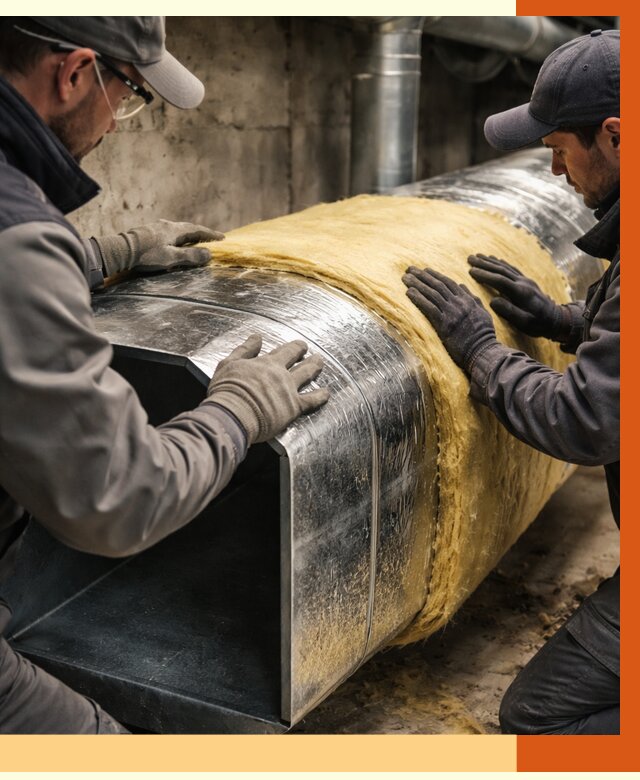 Утепление воздуховодов в Сегеже от 4370 руб. — теплоизоляция вентиляции | ТепломастерСгж