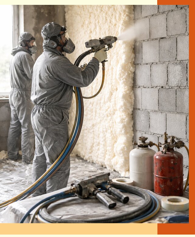 Утепление блочной стены ППУ в Сегеже от 4422 руб./м² — ТепломастерСгж