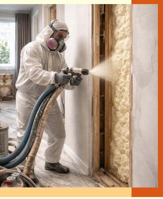 Межстеновое утепление ППУ в Сегеже от 2861 руб/м2 — межстенное утепление под ключ | ТепломастерСгж