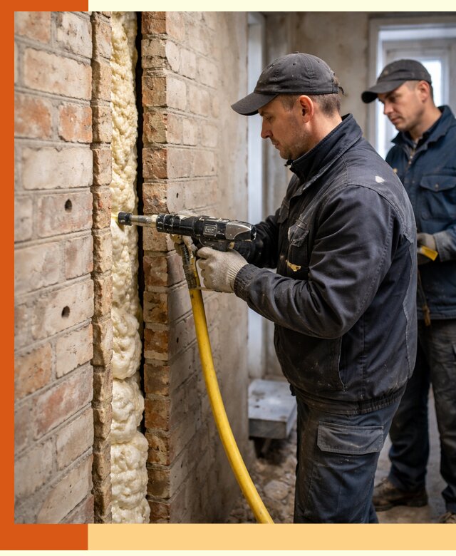 Межстеновое утепление пенополиуретаном в Сегеже