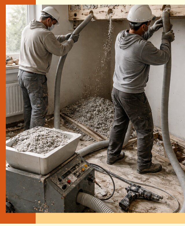 Заполнение пустот перекрытий пеной и наполнителями в Сегеже