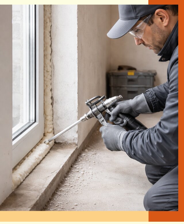 Герметизация стыков ППУ в Сегеже от 1717 руб. за м2 — утепление примыканий под ключ | ТепломастерСгж