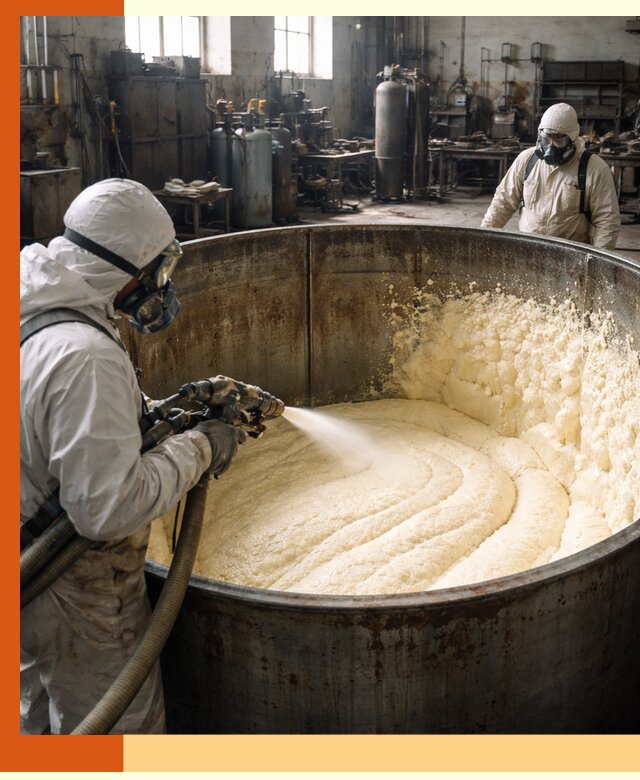 Заливка ппу в емкости с полной изоляцией и герметизацией в Сегеже