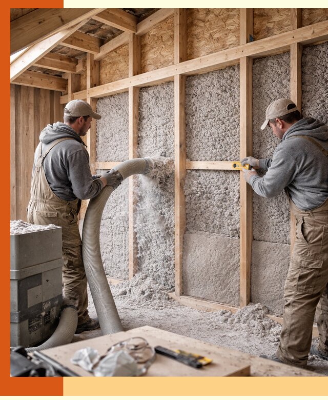 Утепление эковатой стен, потолков и перекрытий в Сегеже