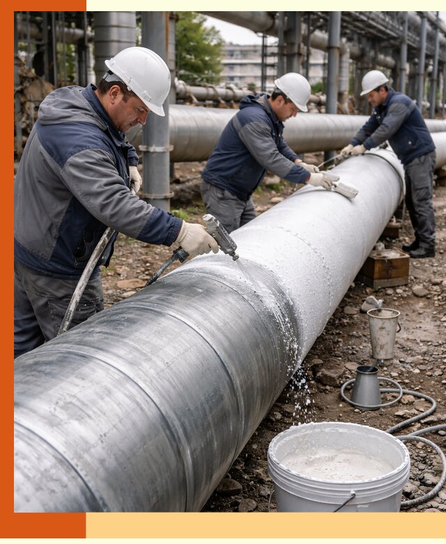 Утепление теплотрассы жидкой теплоизоляцией в Сегеже