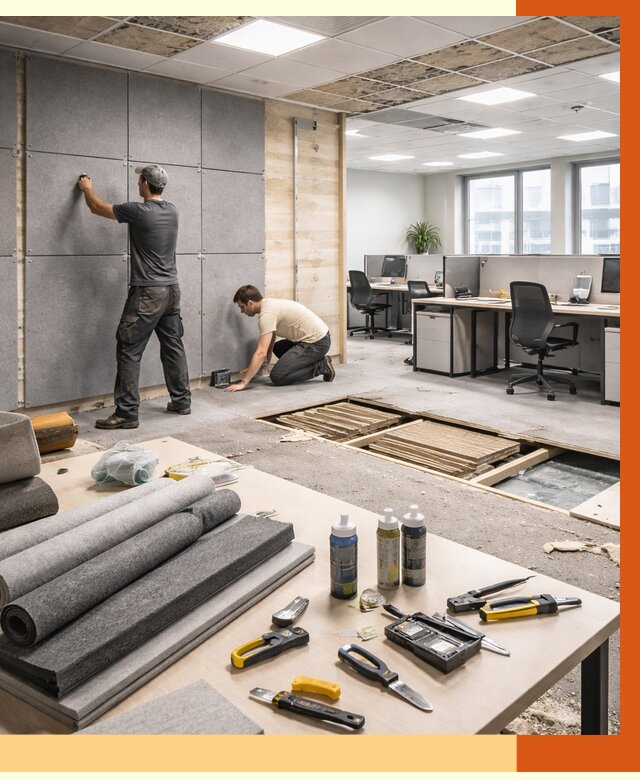 Профессиональная шумоизоляция офиса в Сегеже от 7023 руб. за м2 | ТепломастерСгж