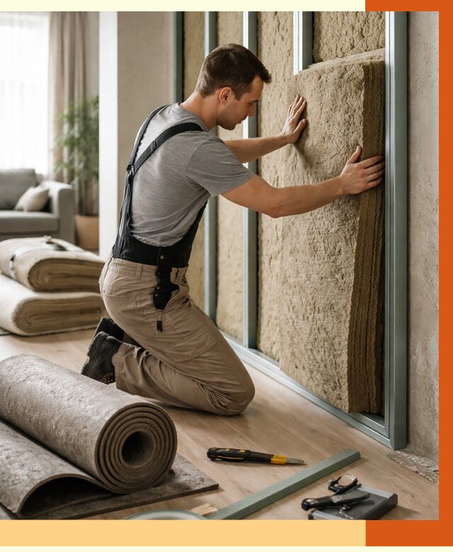 Шумоизоляция перегородок в Сегеже от 1717 руб. за м2 — ТепломастерСгж