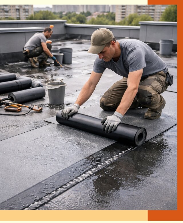 Гидроизоляция плоской кровли в Сегеже от 4682 руб./м2 — профессионально | ТепломастерСгж