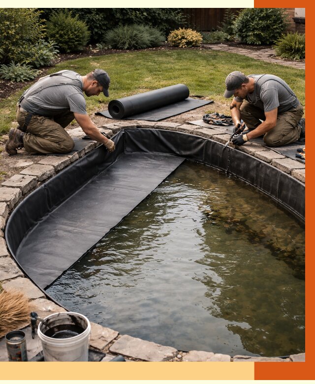 Гидроизоляция пруда в Сегеже от 15608 руб. под ключ | ТепломастерСгж профессионально