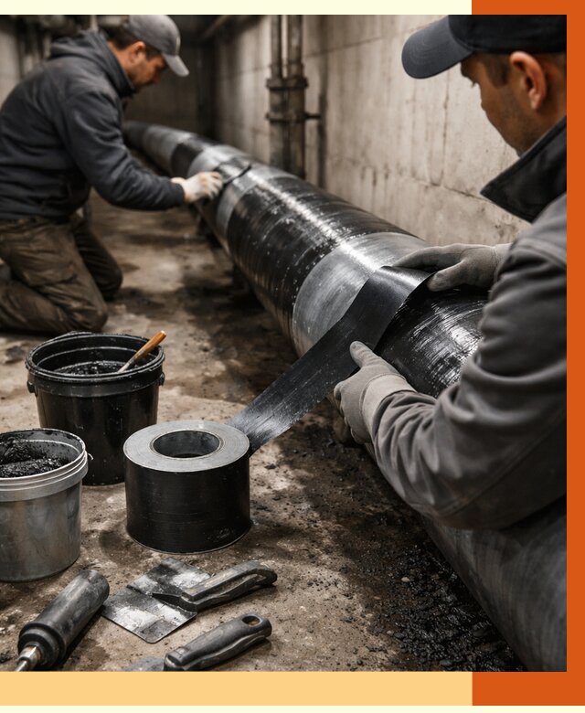 Гидроизоляция труб в Сегеже от 2601 руб. — профессиональная герметизация | ТепломастерСгж