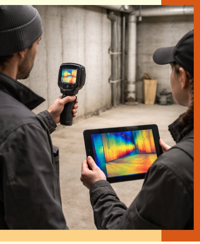 Тепловизионное обследование подвала в Сегеже от 4682 руб. — проверка гидроизоляции | ТепломастерСгж