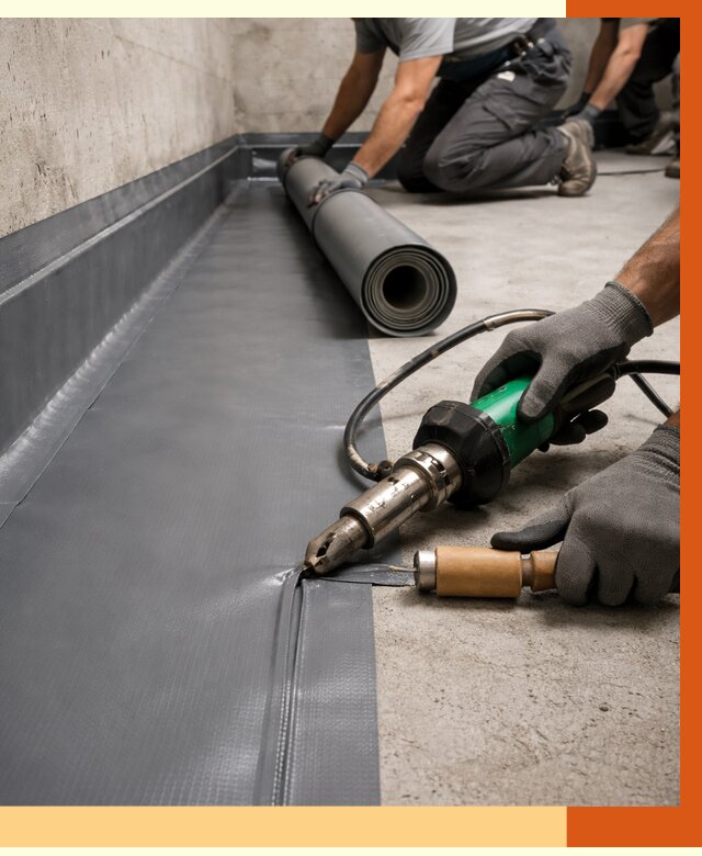 Монтаж гидроизоляционной мембраны в Сегеже от 1035 руб/м2 | ТепломастерСгж