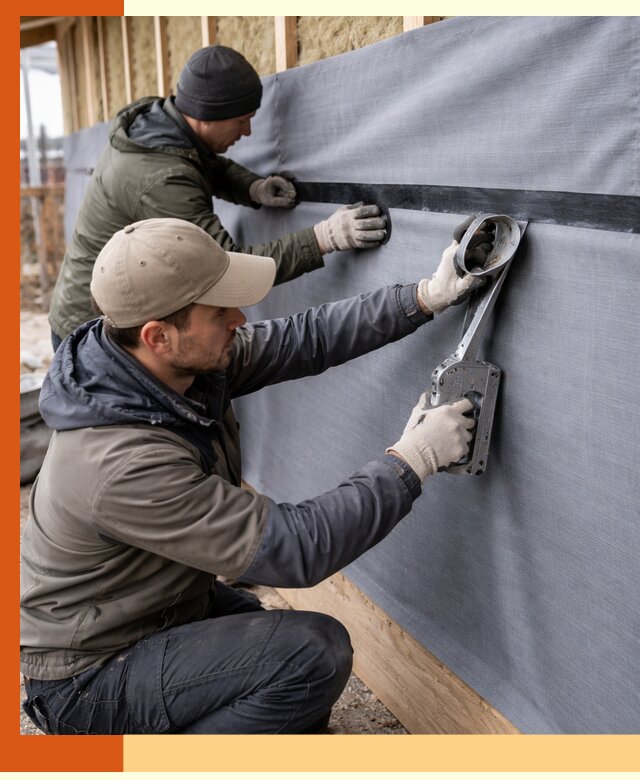 Монтаж ветроизоляции зданий и конструкций в Сегеже