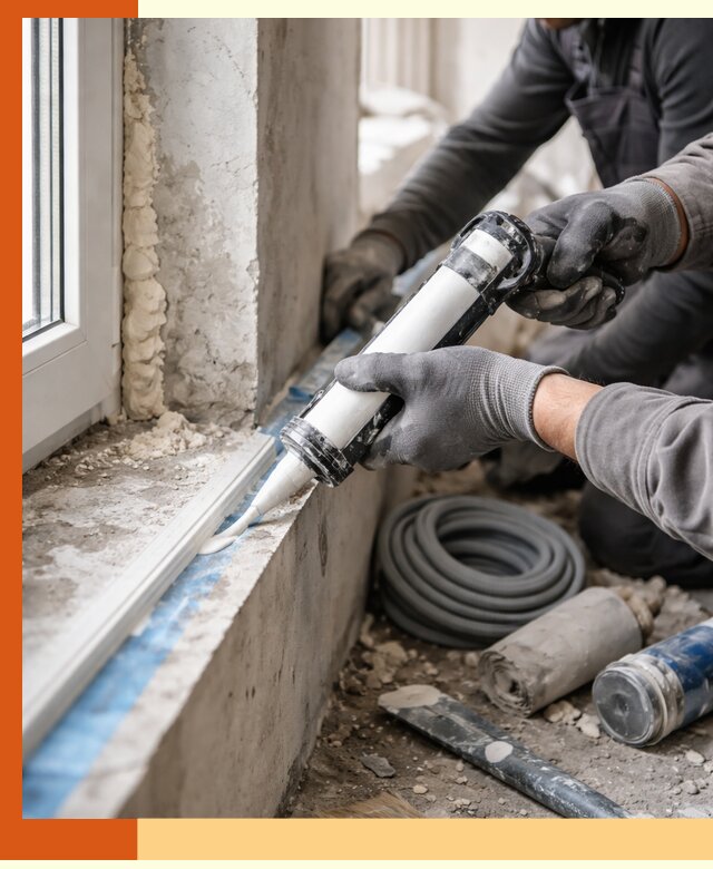 Герметизация стыков и примыканий зданий в Сегеже